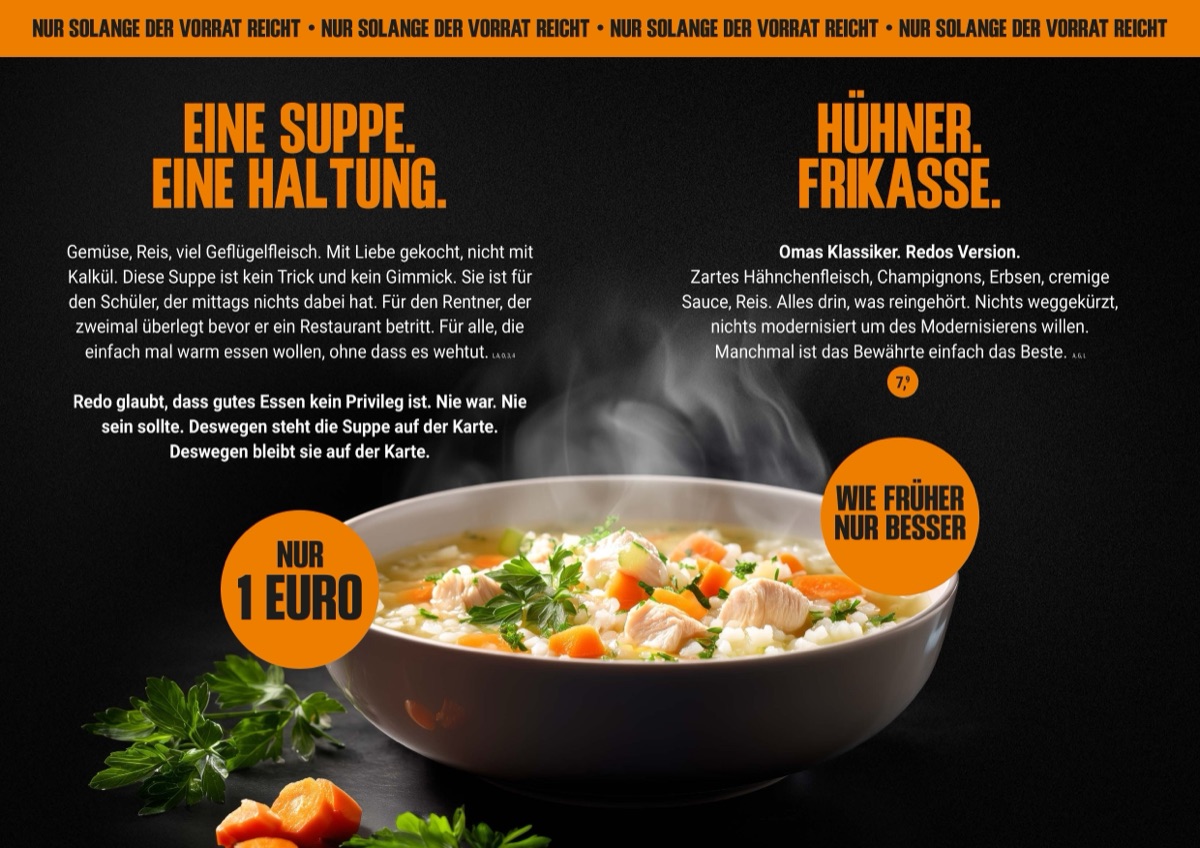 Speisekarte — Suppe & Frikassee