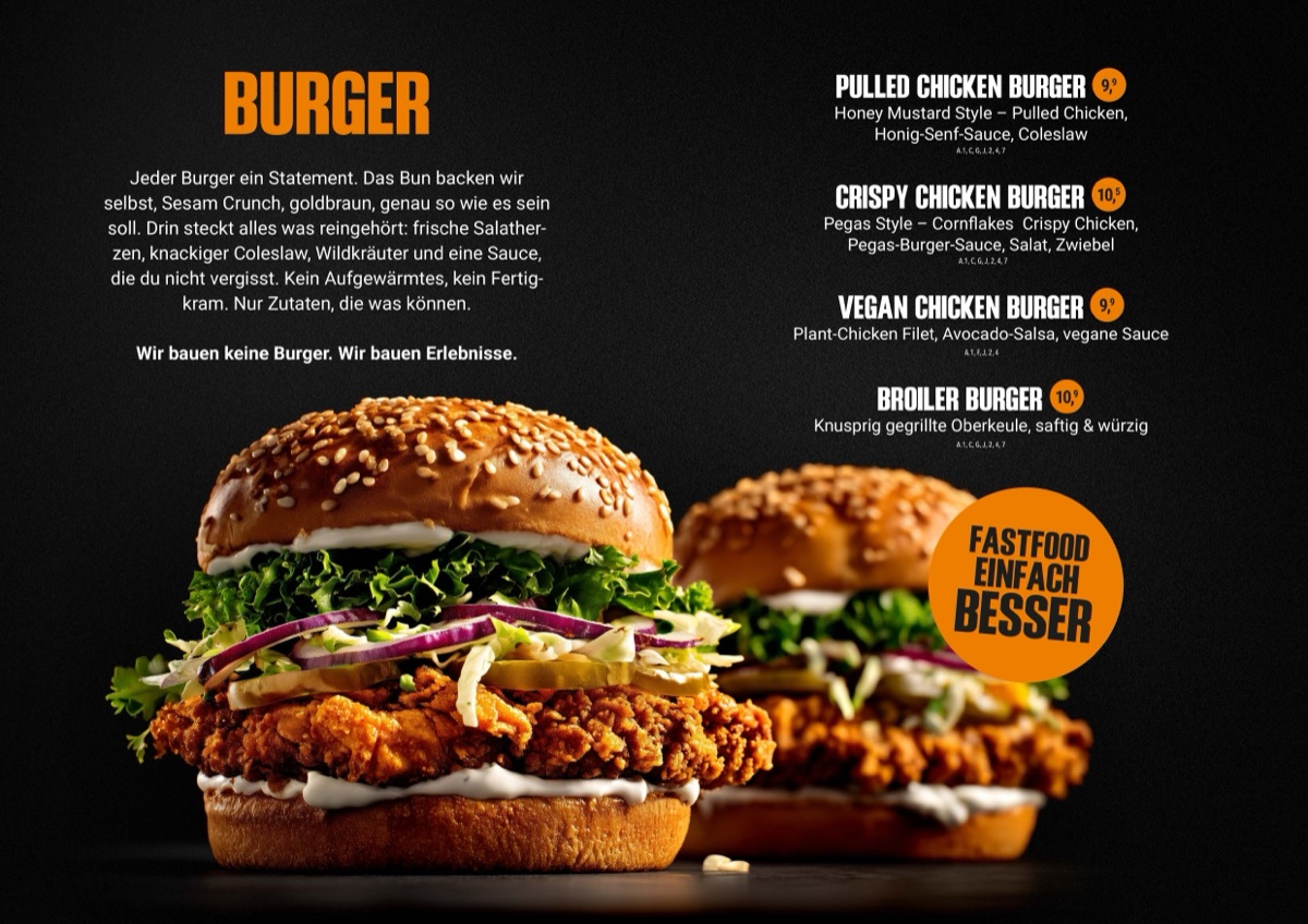 Speisekarte — Burger