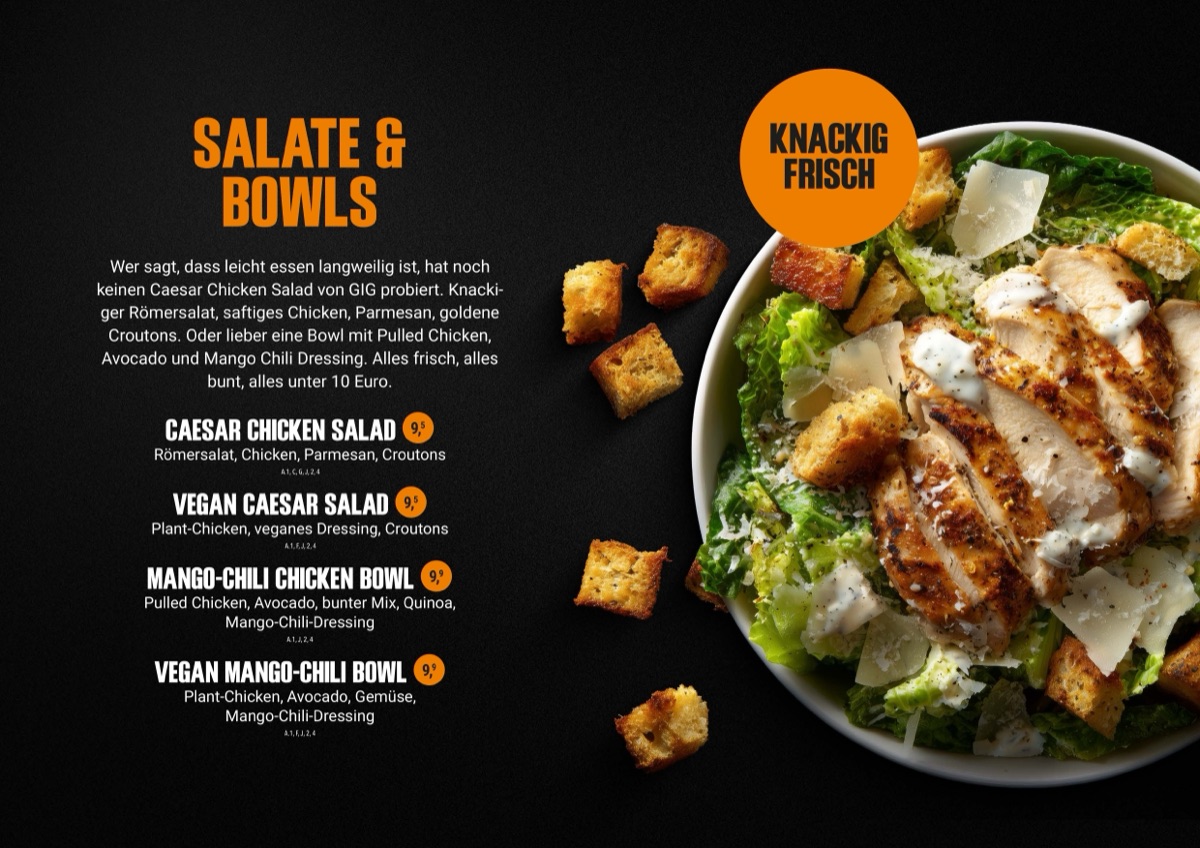Speisekarte — Salate & Bowls