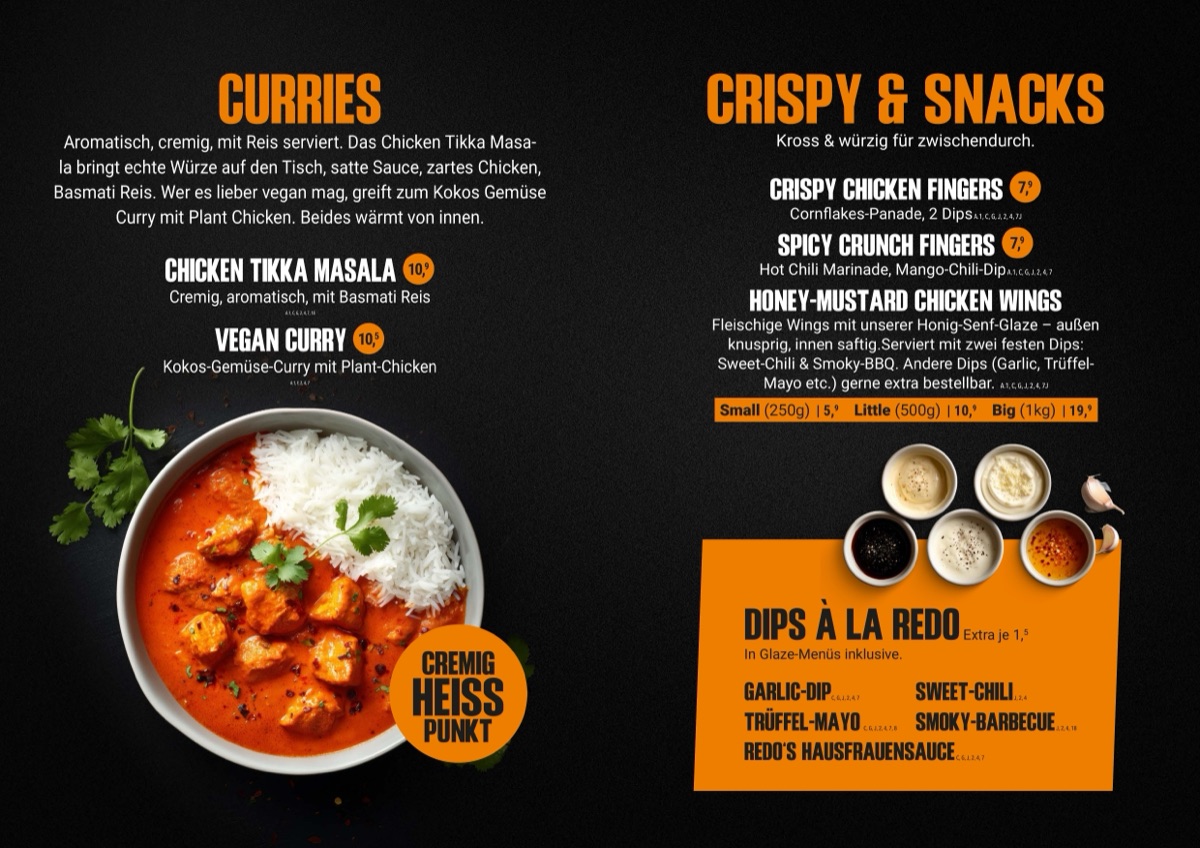 Speisekarte — Curries & Crispy Snacks